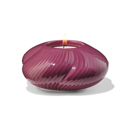 HEMA HEMA Theelichthouder Keramiek Twist Donkerpaars (donkerpaars)