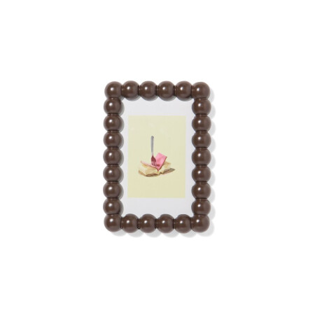 HEMA HEMA Fotolijst 10x15cm Hout Bolletjes (donkerbruin)
