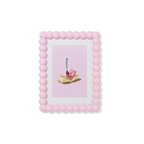 HEMA HEMA Fotolijst 15x20cm Hout Bolletjes (roze)