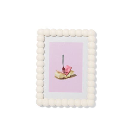 HEMA HEMA Fotolijst 15x20cm Hout Bolletjes (wit)