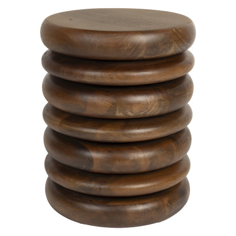 Zuiver Krukje/Bijzettafel 'Disc' Mangohout, 35cm