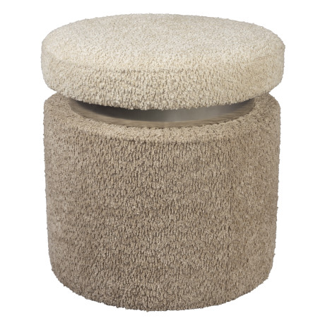 Dutchbone Kruk 'Sen' Bouclé, kleur Beige