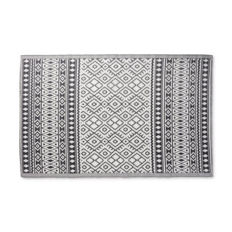 Buitenkleed ethnic - zwart/wit - 120x180 cm