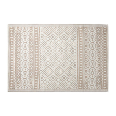 Buitenkleed ethnic - beige/wit - 160x230 cm