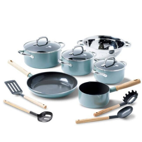 Greenpan Pannenset met Keukenhulpjes Mayflower - 5 delige set