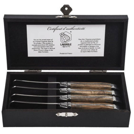 Laguiole Style de Vie Botermessen Olijfhout 4 stuks