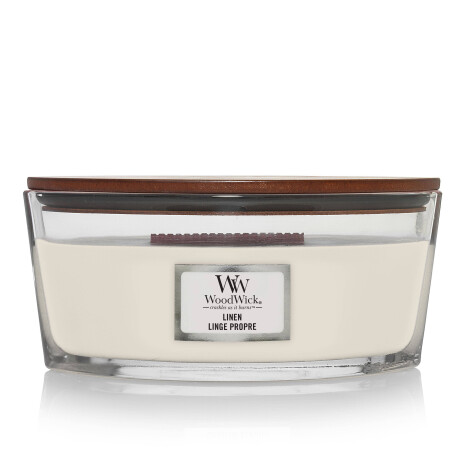 WoodWick geurkaars Linen Ellipse