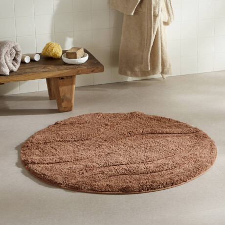 NOUS Living ronde badmat bruinroze (80x80 cm)