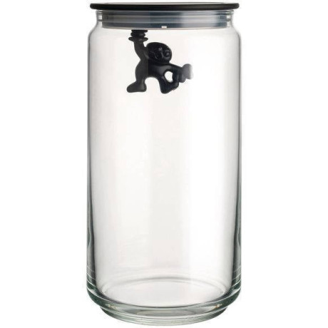 Alessi Voorraadpot Gianni A Little Man Holding On Tight - AMDR06 B - Zwart - 1.4 liter - door Mattia Di Rosa
