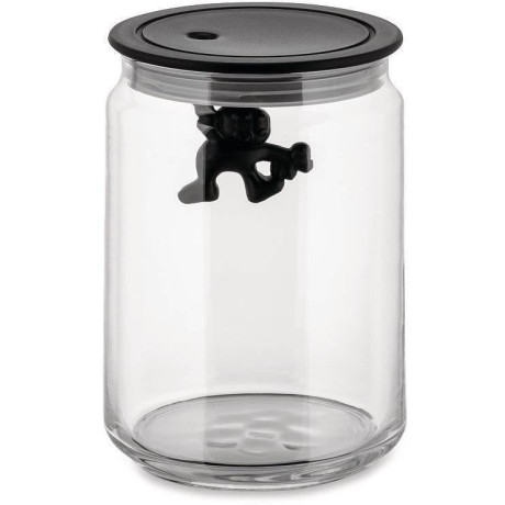Alessi Voorraadpot Gianni A Little Man Holding On Tight - AMDR05 B - Zwart - 900 ml - door Mattia Di Rosa