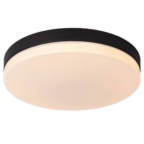 Lucide BISKIT - Plafonnière Badkamer - Ø 40 cm - LED - 1x36W 2700K - IP44 - Beweging & dag/nacht sensor - Zwart