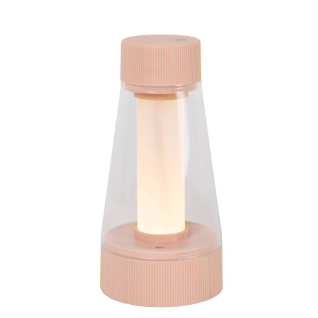 Lucide LORALI - Oplaadbare Tafellamp Binnen/Buiten - Accu/Batterij - Ø 7,7 cm - LED Dimb. - IP44 - Roze