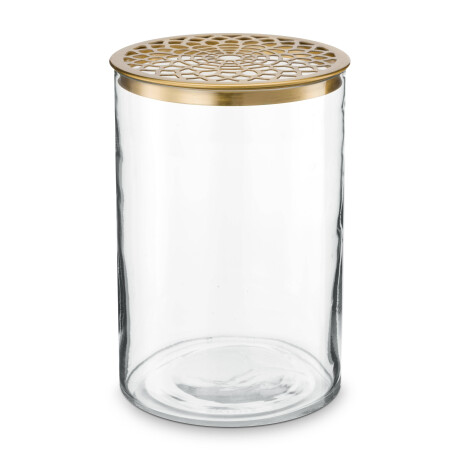 vtwonen vaas met gouden deksel (goud) (12,5x19 cm)