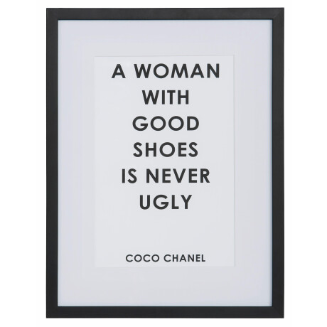 Leonique Wanddecoratie Zitat Coco Chanel HD premium posterdruk incl. houten lijst