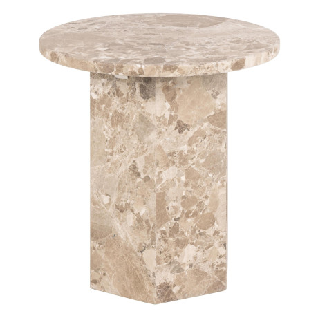 Bendt Ronde Bijzettafel 'Lasonya' Marmer, 50cm, kleur Beige