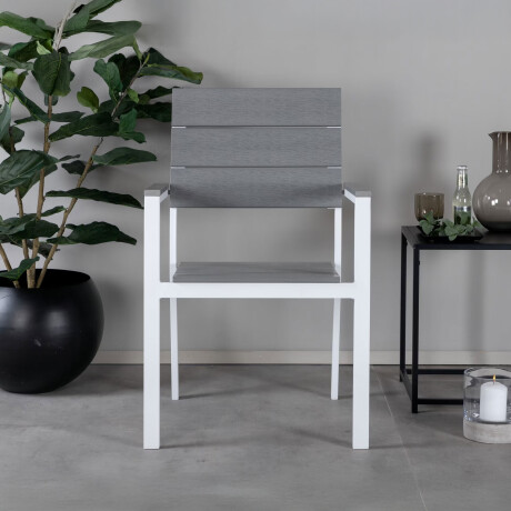 Nohr Tuinstoel 'Ethen' kleur Wit/Grijs