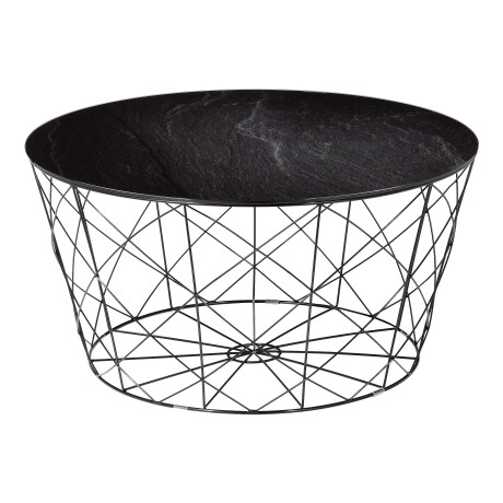 Artistiq Salontafel 'Steve', 80cm, Marmerlook, kleur Zwart