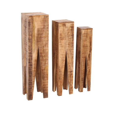 Artistiq Zuil 'Fleur' Mangohout, Set van 3 stuks