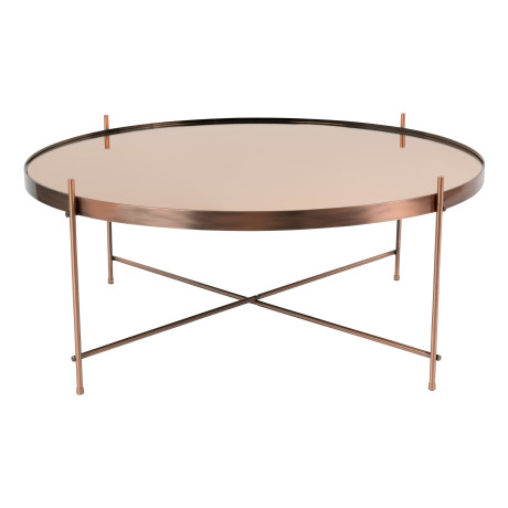Zuiver Ronde Salontafel 'Cupid' Glas, 82cm, kleur Koper