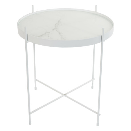 Zuiver Ronde Bijzettafel 'Cupid' Marmerlook, 43cm
