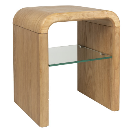 Zuiver Bijzettafel 'Brave' Eiken en rubberhout, 50 x 42cm
