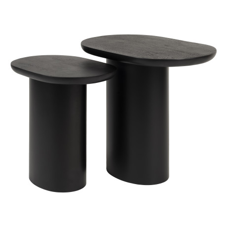 ZILT Bijzettafel 'Arick' Mangohout, Set van 2 stuks