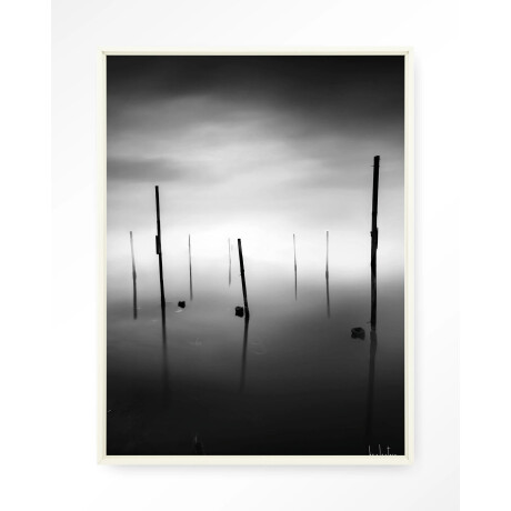 Urban Cotton Wandkleed 'Fall In' 110 x 145cm in Floating Frame - off white