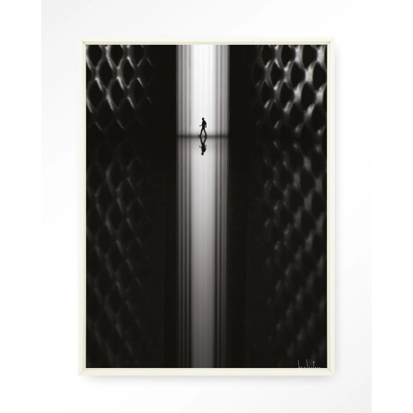 Urban Cotton Wandkleed 'Passing' 145 x 190cm in Floating Frame - off white