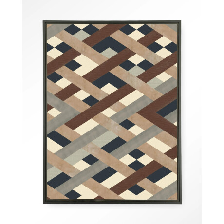 Urban Cotton Wandkleed 'Timber' 145 x 190cm in Floating Frame - black