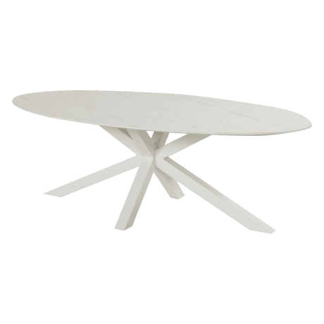 Hartman Ovale Tuintafel 'Xander' Keramiek, 220 x 120cm, kleur Wit