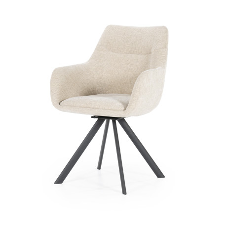 By-Boo Draaibare Eetkamerstoel 'Bliss' Met armleuning, kleur Taupe