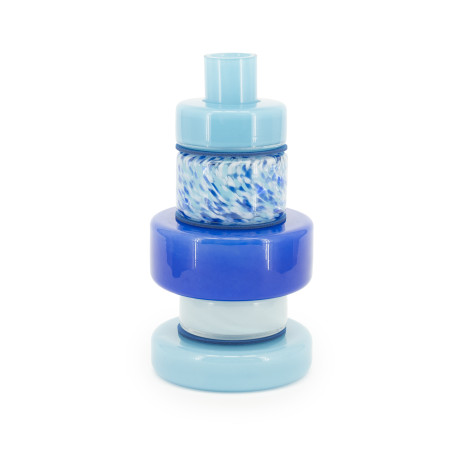 By-Boo Vaas 'Golas' Mondgeblazen glas, kleur Blauw
