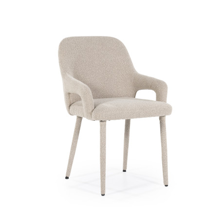 By-Boo Eetkamerstoel 'Fika' Bouclé, kleur Taupe