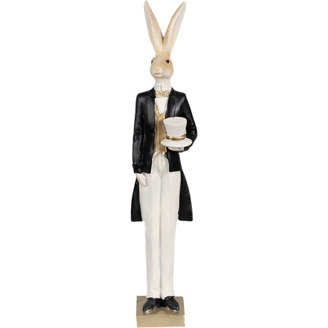 Clayre & Eef Beeld Konijn 32 cm Beige Zwart Polyresin