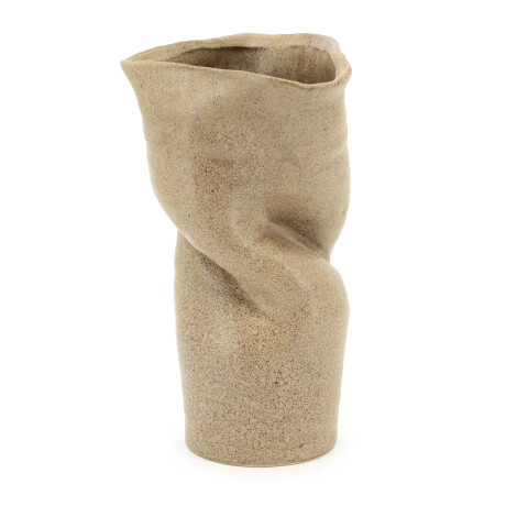 By-Boo Vaas 'Songa' Aardewerk, 36cm hoog, kleur Bruin