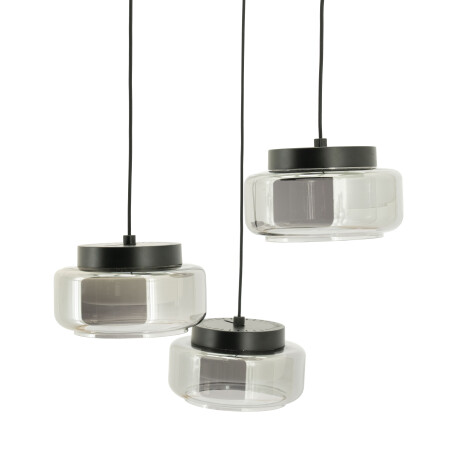 By-Boo Verstelbare Hanglamp 'Pivot' Glas, 3-lamps