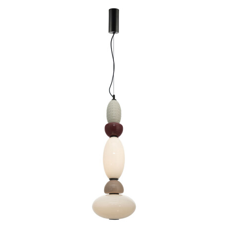 By-Boo Hanglamp 'Garca' Verticaal, Keramiek en glas