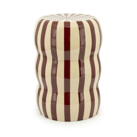 By-Boo Bijzettafel 'Candice' 28cm, kleur Beige/Burgundy