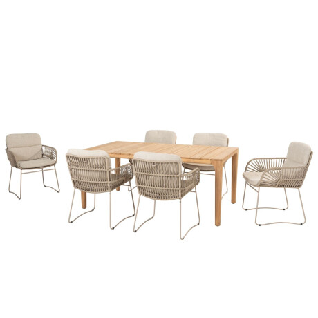 4 Seasons Outdoor Diningset Liam Murcia 7-delig Teak 180 x 100 cm