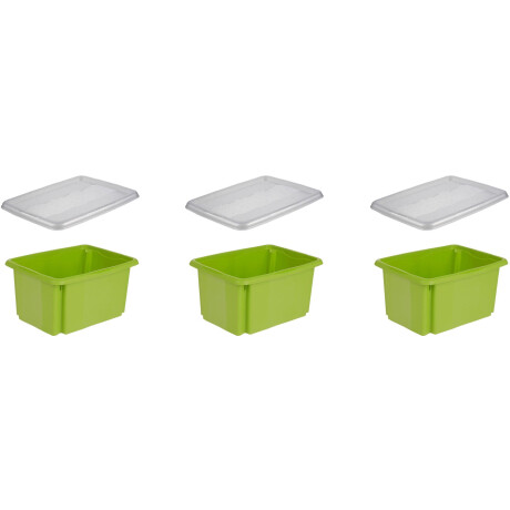 keeeper Organizer Emil Opbergbox, 15 L, met deksel, hoogwaardige kunststof (set, 3-delig)