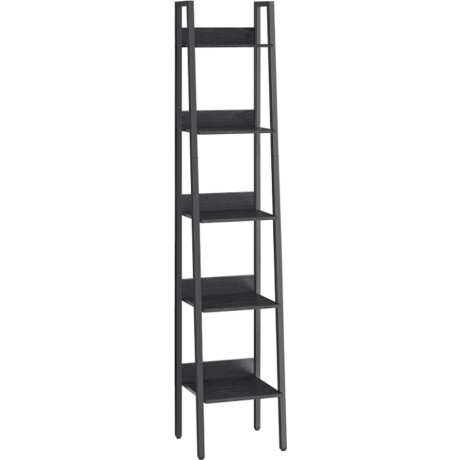 MIRA Home - Ladderrek - Boekenkast - Hout - Zwart- 30x33,8x170