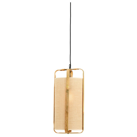 Light & Living Hanglamp 'Sendai' Jute en Bamboe, 27cm, kleur Naturel