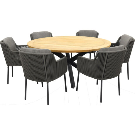 4 Seasons Outdoor Tuinset Bernini platinum Prado Teak-Anthracite 160 cm