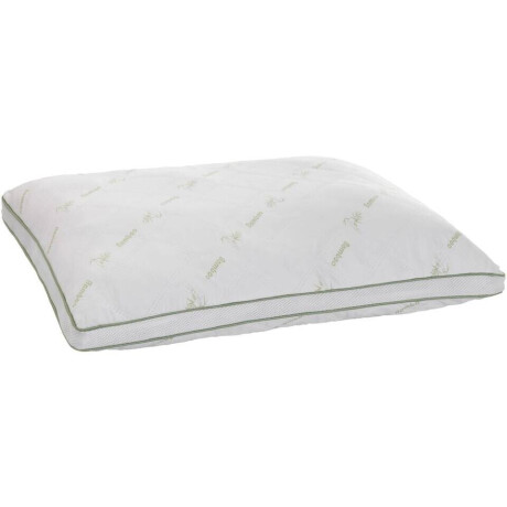 2e Halve Prijs Leen Bakker - Hoofdkussen Bamboe Box - 50x60 Cm - Synthetisch/Bamboe - Wit
