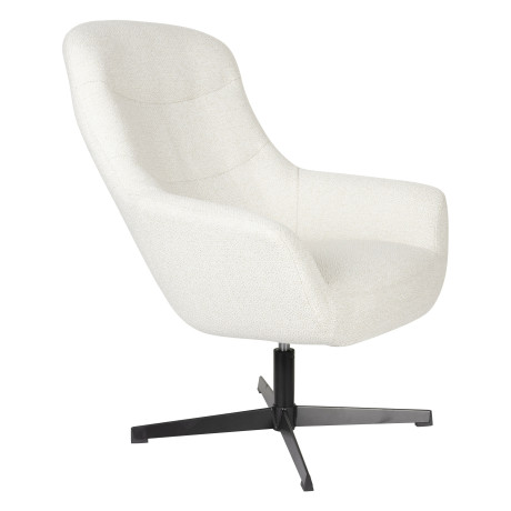 ZILT Draaibare Fauteuil 'Yaki' Bouclé, kleur Off White