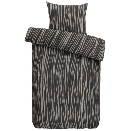 25% korting - Leen Bakker - Dekbedovertrek Milaan - Antraciet - 140x200/220 Cm - Polyester/Katoen - Grijs