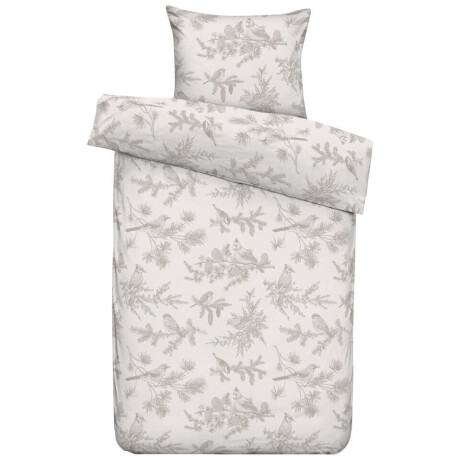 2e Halve Prijs Leen Bakker - Dekbedovertrek Noalyn - Off-white/taupe - 140x200/220 Cm - Polyester/Katoen - Taupe#Crème