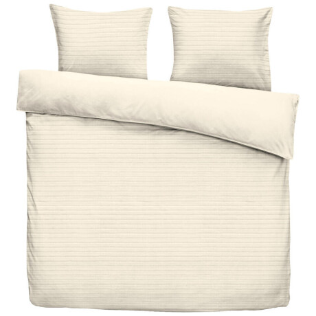 2e Halve Prijs Leen Bakker - Dekbedovertrek Pluch Lines - Off-white - 200x220 Cm - Polyester - Wit#Crème