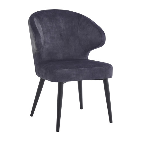 Livingfurn Eetkamerstoel 'Donna' Velvet, kleur Antraciet