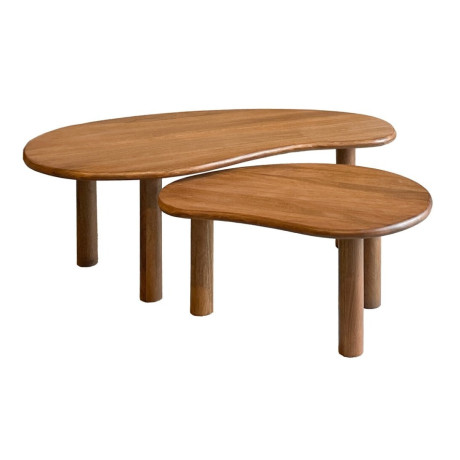 Livingfurn Salontafel 'Nubi' Mangohout, Set van 2 stuks